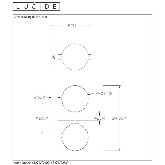 Kinkiet TYCHO kinkiet G9 satyna mosiądz 45274/02/02 Lucide - zdjęcie dodatkowe 2